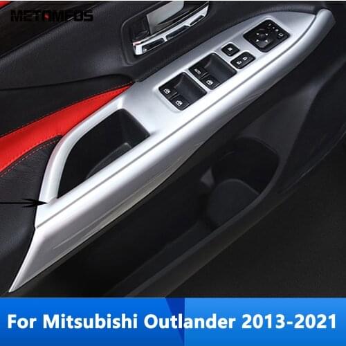 For Mitsubishi Outlander 2013-2019 2020 Carbon Fiber Inside Door Armrest Strip Cover Trim Decoration Interior Car Accessories