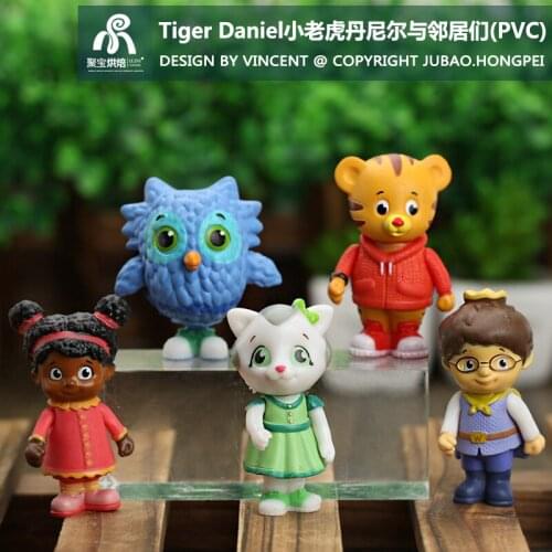 5Pcs/set Daniel Tigers Neighborhood Friends Figures Set Daniel Tiger Prince Elaina Owl Katerina PVC Action Figure Toy 5-6.5cm