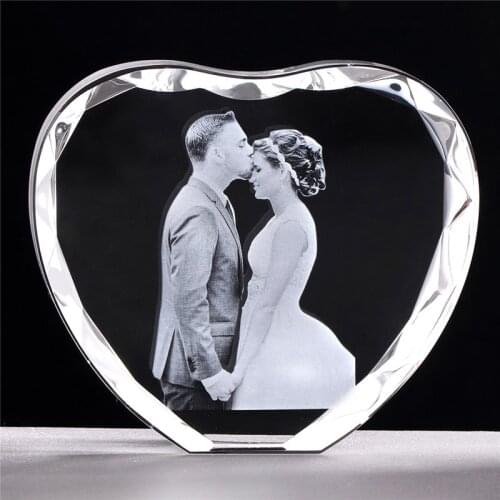 Photo Custom Heart Shape Photo Frame Laser Engraved Pictures Personalized Photo Album Souvenir Gift Wedding Gift Valentines Day