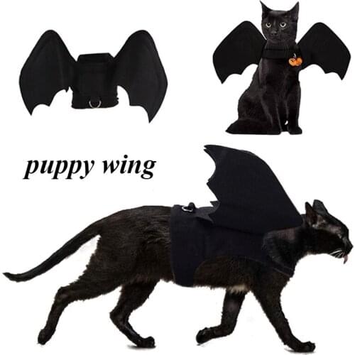 Halloween Pet Dog Costumes Bat Wings Vampire Black Cute Fancy Dress Up Halloween Pet Dog Cat Puppy Costume Foldable puppy wings