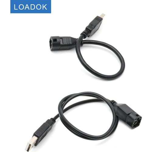 Car Radio USB Interface Transfer Cable Wire for Volkswagen 4 Pin Changer Port to Standard USB Port Socket 23/55cm