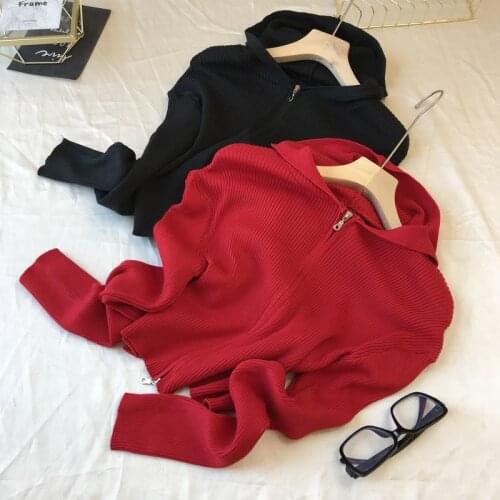 Coat High Quality Spring Autumn Winter Women Knitted Sweater Hooded Casual Loose Warm Cardigan Solid Female