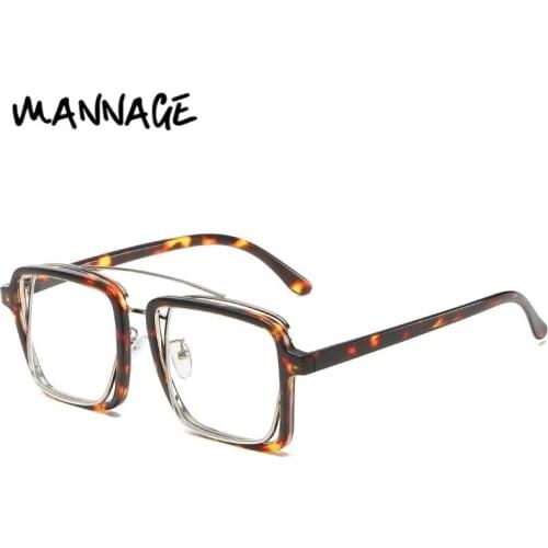 Classic Fashion Men Women Optical Frame High Quality Double Frame Double Bridge Spectacle Eyeglasses Big Face Eyewear Hot New