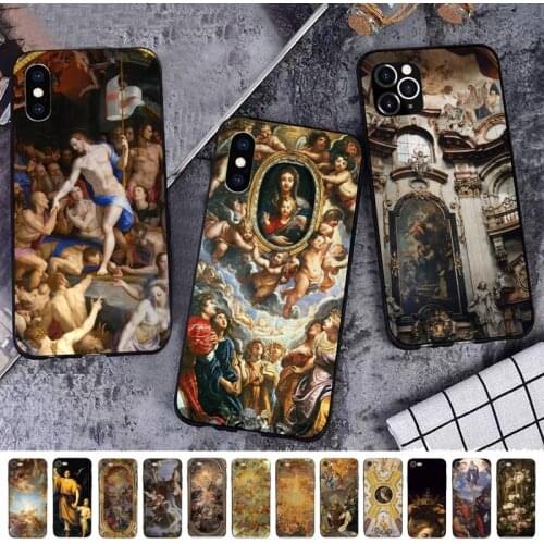 MaiYaCa Baroque religious catholic art mural painting Phone Case for iPhone 11 12 pro XS MAX 8 7 6 6S Plus X 5S SE 2020 XR cover