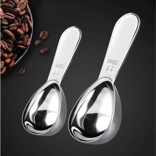 1Pc Coffee Scoop Stainless Steel Tea Coffee Measuring Spoon 15ml 30m Measure Spoon for Coffee Tea Powder Kitchen Measuring Tools