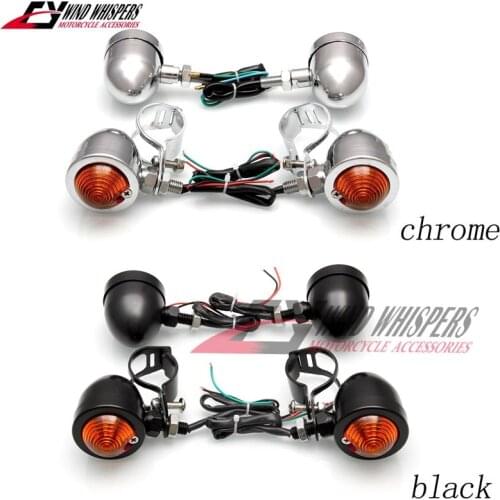 Metal Front Rear Turn lights with fixture Signal lamp For 883 1200 XL Magna Steed Shadow Drag Star 400 600 750 V-Star Vulcan