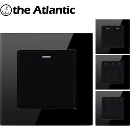 Atlectric 1 2 3 4 Gang 1 2 Way Light Wall Switch On / OFF Button Switch Glass Glass Panel Lamp Switch Interrupteur