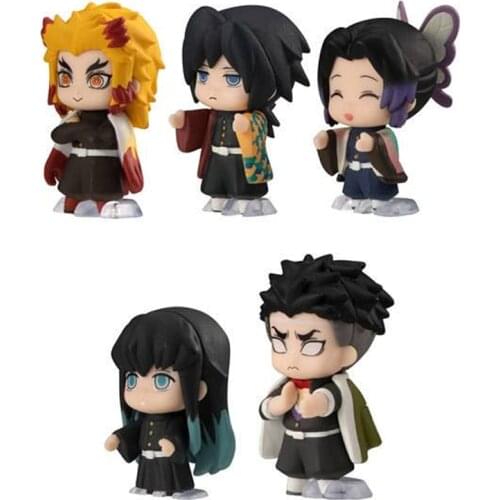 Original BANDAI 5PCS/Set Gashapon Vol.02 Kyoujurou Giyuu Shinobu Muichirou Action Figure Model Toys Anime Brinquedos Figurals