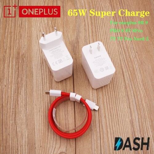 Original Oneplus Warp Charge 65w Power Adapter EU US Quick Charger 65 w Type C To Type C Cable One Plus 9 pro 9R 8T Nord 2 N100
