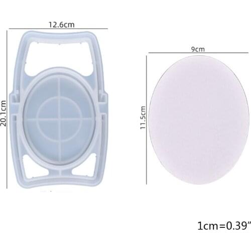 Q39C Oval Makeup Mirror Epoxy Resin Mold Desktop Vanity Mirror Casting Silicone Mould