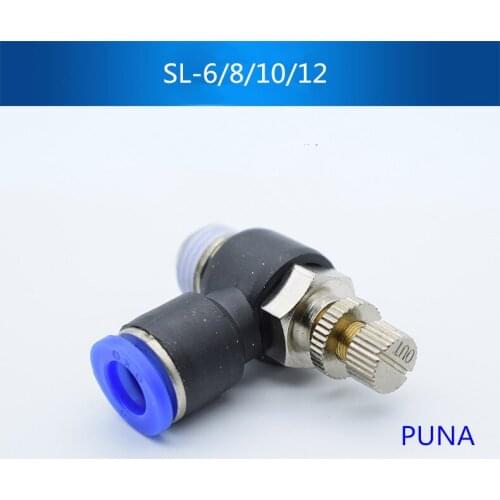 20pcs/lot SL 6MM-1/8" Pneumatic Throttle Valve Quick Push In 6MM Tube 1/8" Inch SL6-01 Air Fitting Connector Flow Controller