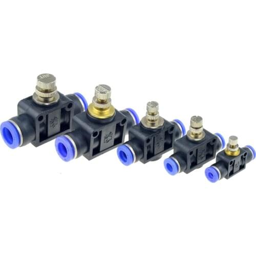 Pneumatic Airflow Regulator 4mm 6mm 8mm 10mm 12mm OD Hose Tube Gas Flow Adjust Valve Connector Fitting Air Speed Control Crane