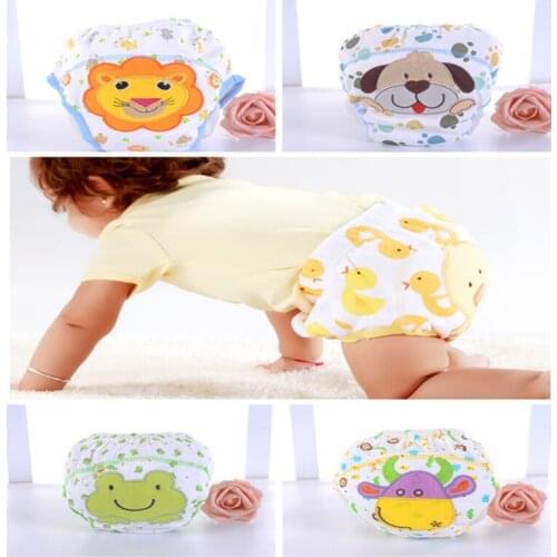 5Pcs/Lot Girls Cotton Nappies Training Pants Reusable Washable Baby Diapers 80/90/100