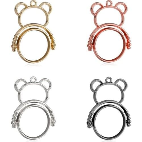 New 18mm 4pcs/bag Zinc Alloy Handmade Rotatable Pear Photo Frame Charms Pendants for DIY Pendants Earrings Jewelry Accessories