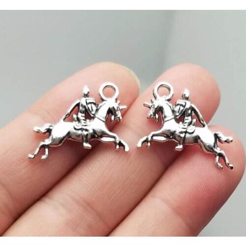 25pcs/lot--25x16mm, Antique silver plated Knight soldier riding charms,DIY supplies,Jewelry accessories