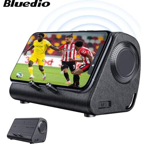 Bluedio MS portable speaker phone soundbar wireless induction speaker with sensor phone stand holder mini sound box loudspeaker