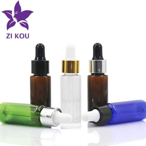 1pcs 20ml Empty Makeup Plating Bright Lid with pet Eye Dropper Portable Refillable Bottle Mini Esstenial Oil Liquid Container