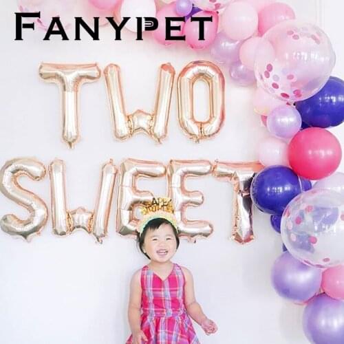 Rose Gold sliver Letter Foil Balloons two sweet Event Party Supliers Inflatable Air Balls Decoration baby shower