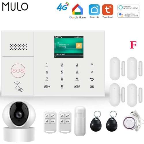 MULO 4G 3G Security Alarm Systems for Home with Smart Motion Detector and Door Sensor PG108