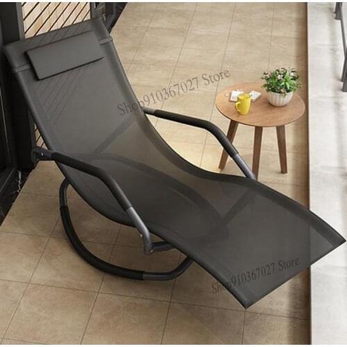 Reclining Chair Folding Lunch Break Rocking Chair Office Portable Nap Balcony Household Chair Rattan Chair Leisure Back Lazy Cha