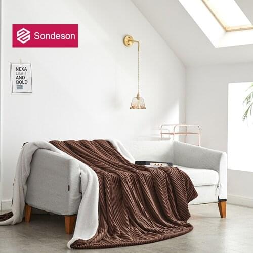 Sondeson Nordic Coffee Blanket Warm Magic Fleece Duvet Cover Soft Travel Beach Throw Aircraft TV Sofa Flannel For Women Men