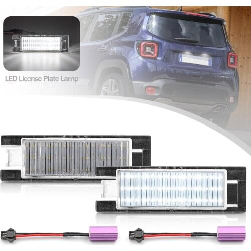 12V LED License Number Plate Light CANBUS Error Free Car Rear Lamps for Jeep Renegade BU/520 B1 Sport Latitude Altitude 15-21