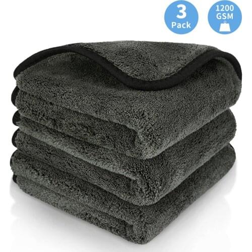 1200GSM Thick Car Wash Microfiber towel Car Cleaning Drying Towels Detailing Polishing Cloth Rags for Cars Kitchen glass 40x40cm