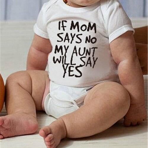 Newborn Funny Jumpsuit Baby Boys Girls First Birthday Jumpsuit Infant Bodysuit Short Sleeve Cotton Blend Clothes Outfits 0-24M