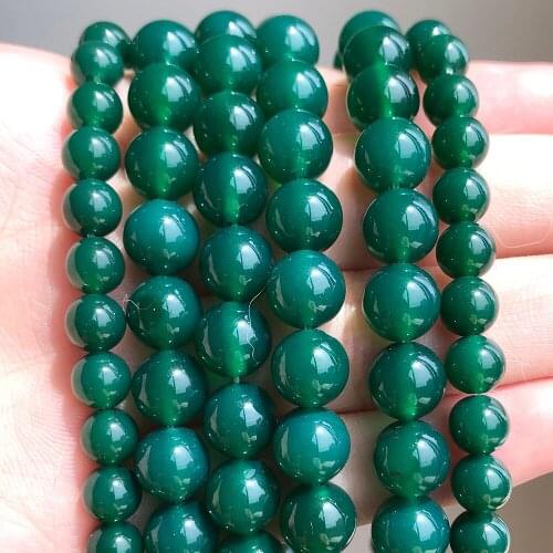 Green Transparent Agates Ongx Round Loose Spacer Beads Natural Stone Beads for Jewelry Making DIY Handmade Bracelet Necklace