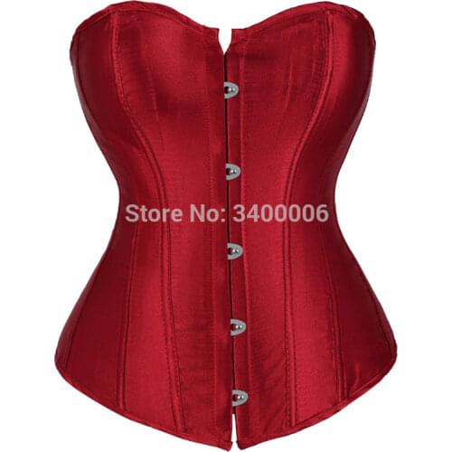 Caudatus Women Corsets Bustiers Overbust Tops Satin Sexy Costume Corset Corselet Brocade Vintage Style Bridal Korsett Plus Size