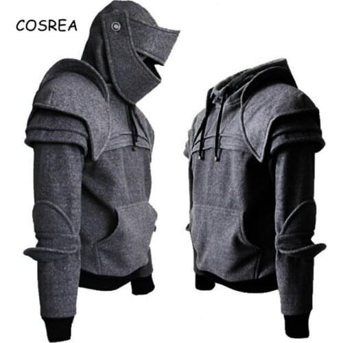 Winter Coat Men Top Hoodie Sweatshirt Trench Coat Long Sleeve Top Coat Pullover Men Winter Cropped Hoodies Men with Mask