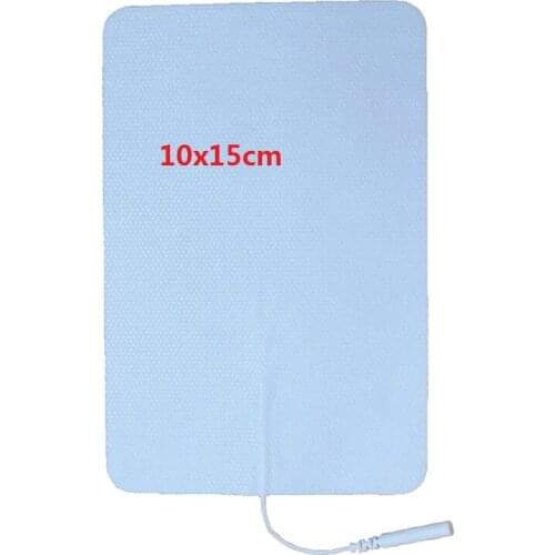 New 10pairs/lot 10x15cm 2mm Plug Reusable Pulse Electrode Pad For Tens Acupuncture Digital Therapy Machine Massager High Quality