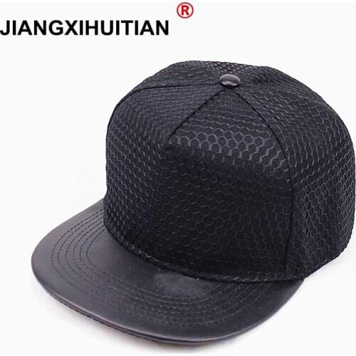 2017 NEW popular good quality snap back baseball cap men fashion women hat flat PU brim hip hop snapback cap 5 colors