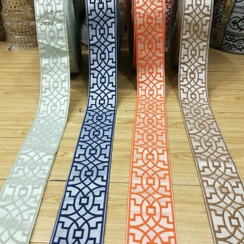 25m/Lot 9cm Wide Jacquard Curtain Lace Trim Ribbon Curtain Accessories Pillow Edge Clothing Sofa Decor Laciness DIY Sewing