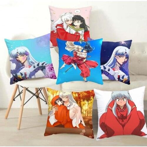 45CM No Pillow Core Inuyasha Anime Figure Single Sided Printing PILLOWCASE Cute Soft Home Decorative Pillow Case