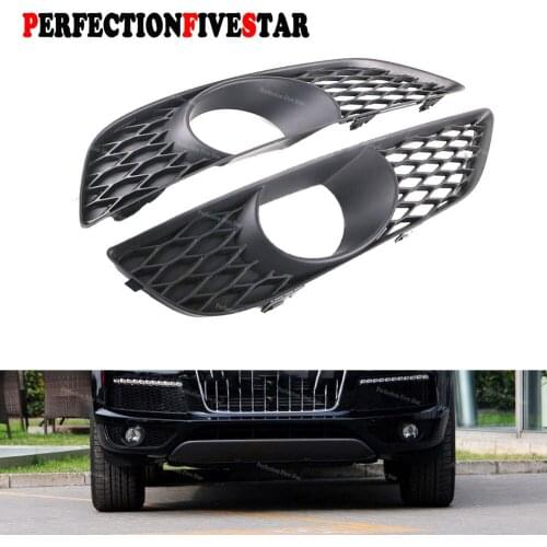 4L0807675C 4L0807676C For Audi Q7 S-Line 2010 2012 2014 2015 Pair Front Left Right Bumper Fog Light Lamp Grille Bezel Trim Cover