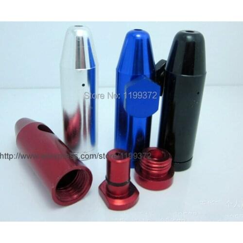 960pcs Metal Snuff Bullet Aluminum Snorter Nasal Snuff Smoking Pipe Pill Bottle Box Dispenser Rocket Shape Sniff