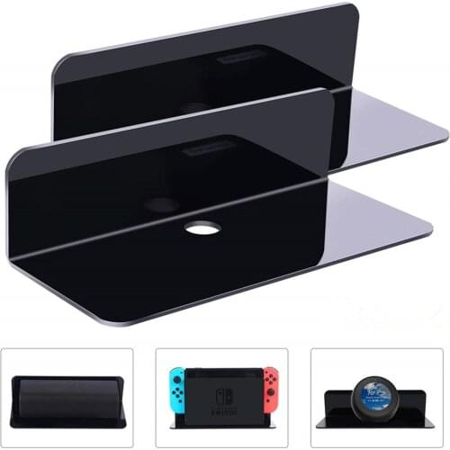 Acrylic Wall Mounted Display Stand Shelf Holder Home Self Stick-On Action Figures Speakers Organizer Exhibition Rack Punch Free