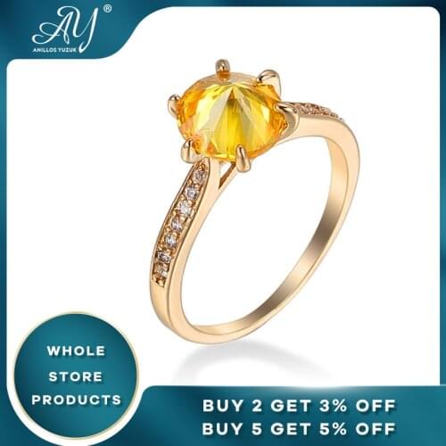 Anillos Yuzuk Luxury Trendy Topaz Gemstones Ring 18K Yellow Gold Jewelry Silver Ring 925 Sterling Silver Citrine Ring For Gift
