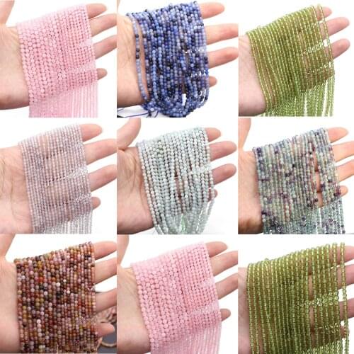 Natural Stone Bead Rose Quartzs Loose Beads for Jewelry Making DIY Necklace Bracelet Earrings Accessories Size 2mm 3mm 4mm