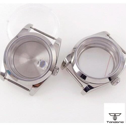 36mm Mens Watch Case 316L Sapphire Glass Fit For NH35 NH36 Miyota 8215 DG 2813 Automatic Movement Polished Glass/Steel Back