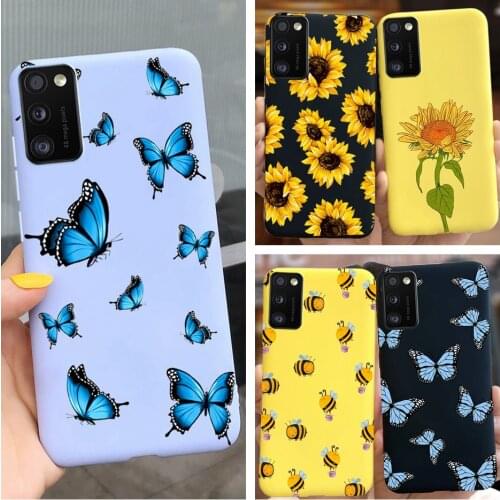 For Samsung Galaxy A41 Case Sunflowers Yellow Bee Fundas Samsung A41 A 41 A415F Cover Coque SamsungA41 Shockproof Bumper Capa