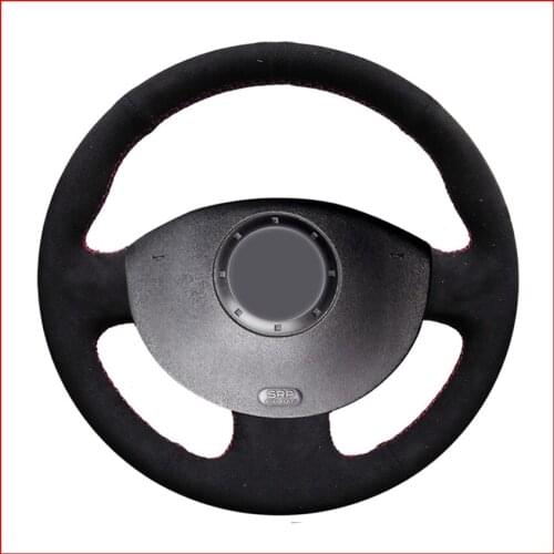 Black Suede Steering Wheel Cover for Renault Megane 2 2003-2008 Kangoo 2008-2012 Scenic 2 2003-2009
