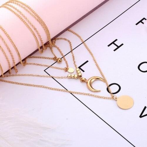 Bohemia Style Long Multi-layer Chain Pendant Necklace Crystal Choker Women Jewelry Gift