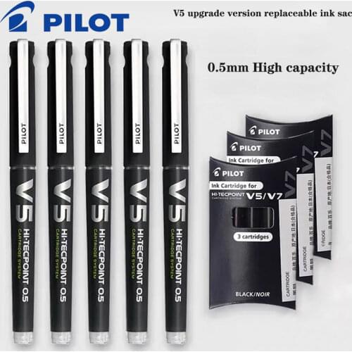 3pcs PILOT BXC-V5 Exchangeable Ink Gel Pen BX-V5/V7 Upgrade Version Large Capacity Student Office Signature Pen