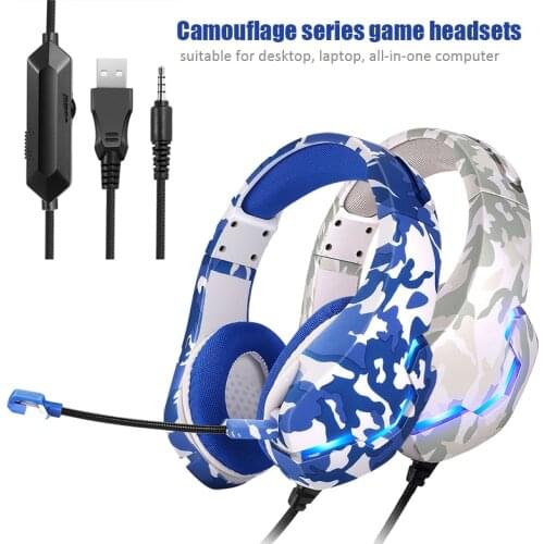 Gaming Headphone for PS5 Wired Glowing Earphone Over-Ear Headset Deep Bass Stereo Casque with Mic for PS4 Xbox PC Laptop