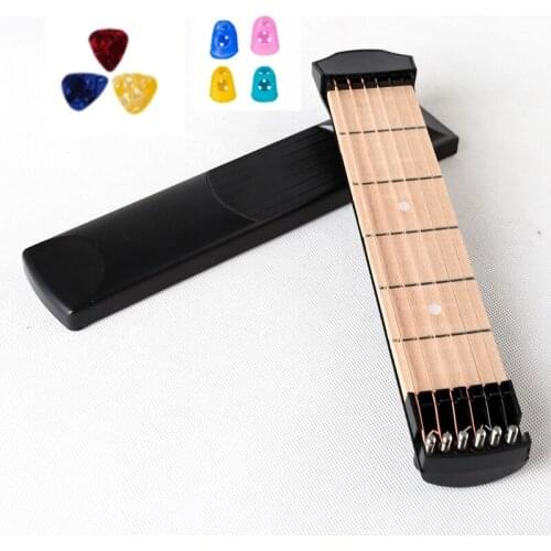 Pocket Guitar Chord Trainer 6 Frets Beat Lattice Guitar Accessories Practical Picks Finger Protector Pocket Guitar AGT346