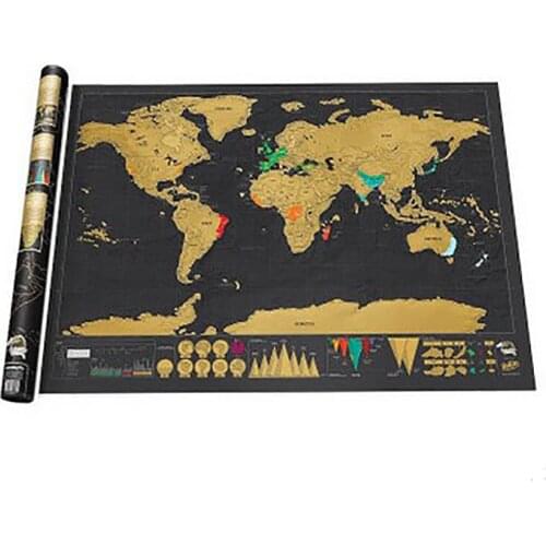 Scratch Off Map of The World Colorful Travel Map Poster Dazzling Colors Highlight & Preserve Travelling Memories, 82.5x59.4cm