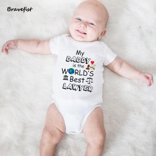 0-24M My Daddy Newborn Lovely Jumpsuits Baby Unisex Short sleeves Clothes Cotton Bodysuit Playsuit Sunsuit Outfits White Tees