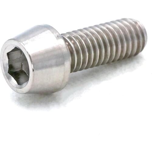 LOT4 M6 x 16mm Original Color TC4 GR5 Titanium Alloy Allen Hex Screw Taper Cone Head Bolts For Bicycle